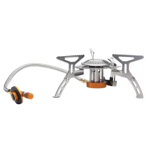Wide Gas Burner Remote Canister Stove for Large Camping Cookware