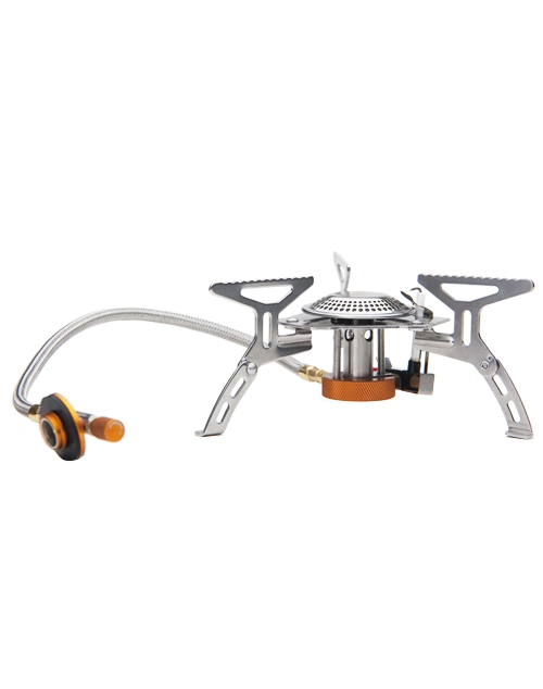 Wide Gas Burner Remote Canister Stove for Large Camping Cookware