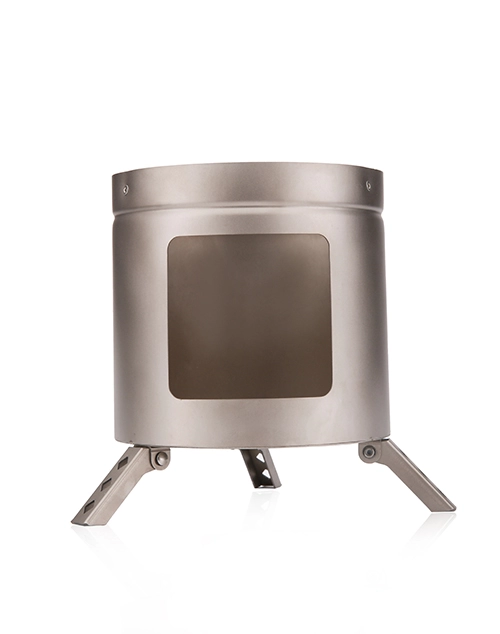 Portable with Stand Titanium Outdoor Wood stove for Camping - image2