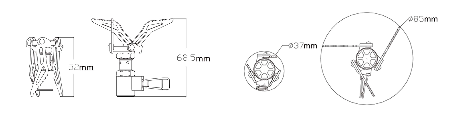 details of Hot Sale Ultralight BackcountryTitanium Gas hiking cooker for Mountaineering and Backpacking