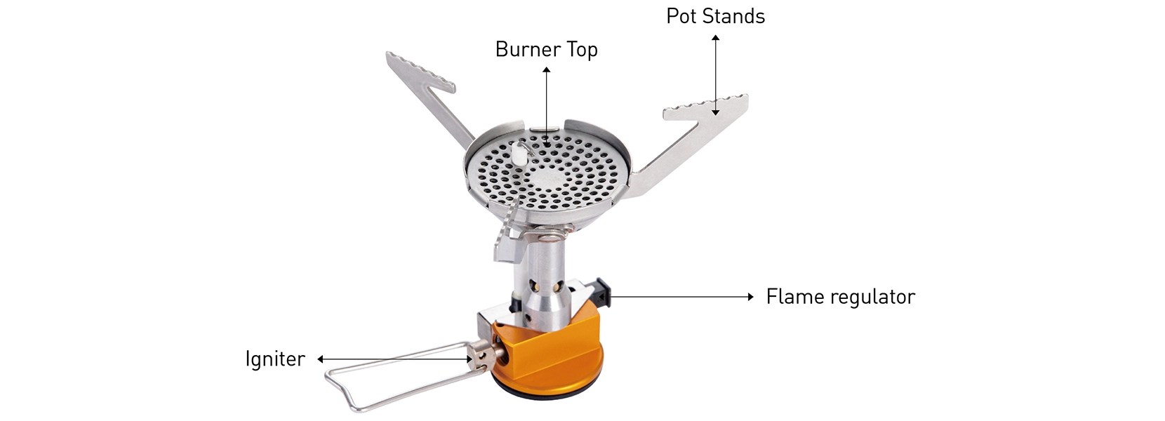 details of High Power 3200W Ultralight Compact Portable Gas Stove with Piezo Ignition for Solo Trekking