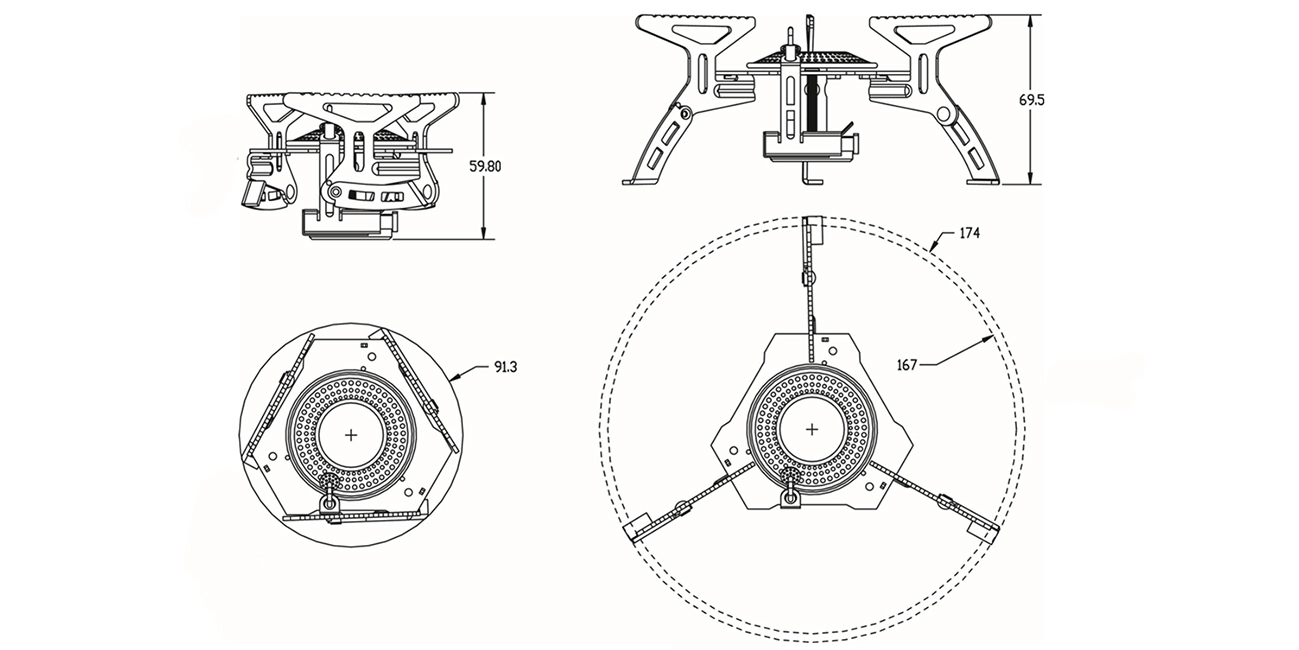 details of Wide Gas Burner Remote Canister Stove for Large Camping Cookware