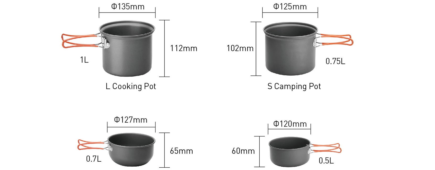 details of Ultralight Backpacking Aluminum Pot Set for Outdoor Camping