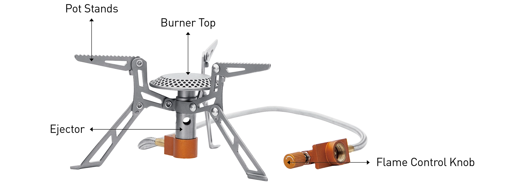 details of Portable Titanium Remote Gas Burner for Outdoor Camping