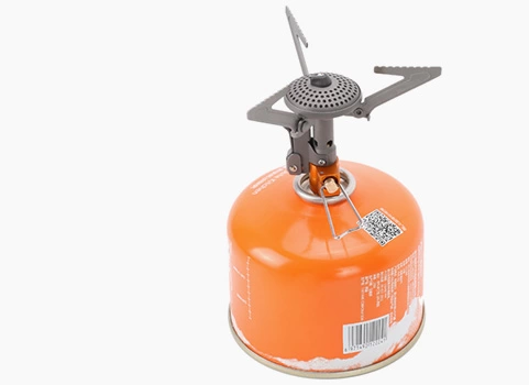 description of Easy-to-Use Titanium Camping Stove with Piezo Ignition