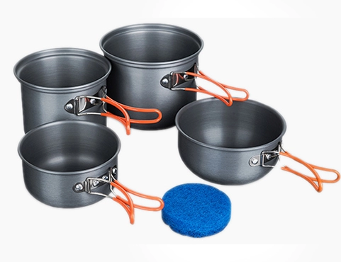 description of Ultralight Backpacking Aluminum Pot Set for Outdoor Camping