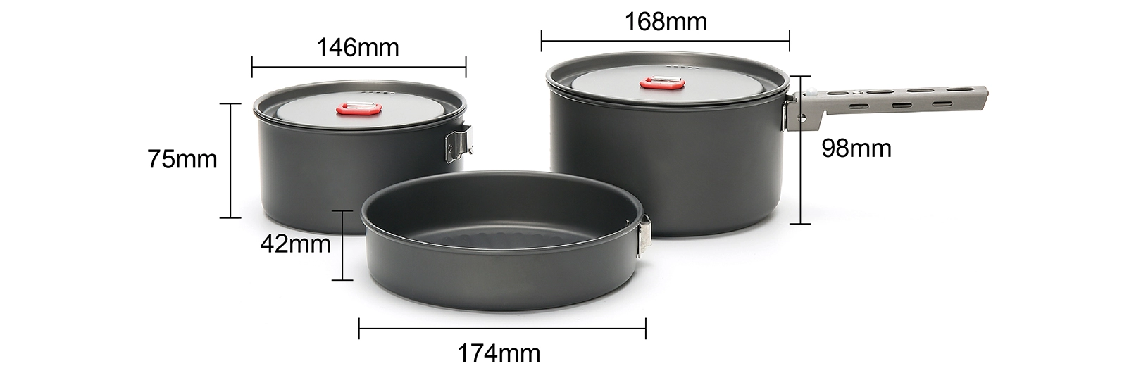 details of Compact Removable Handle Cook Set for Backpacking
