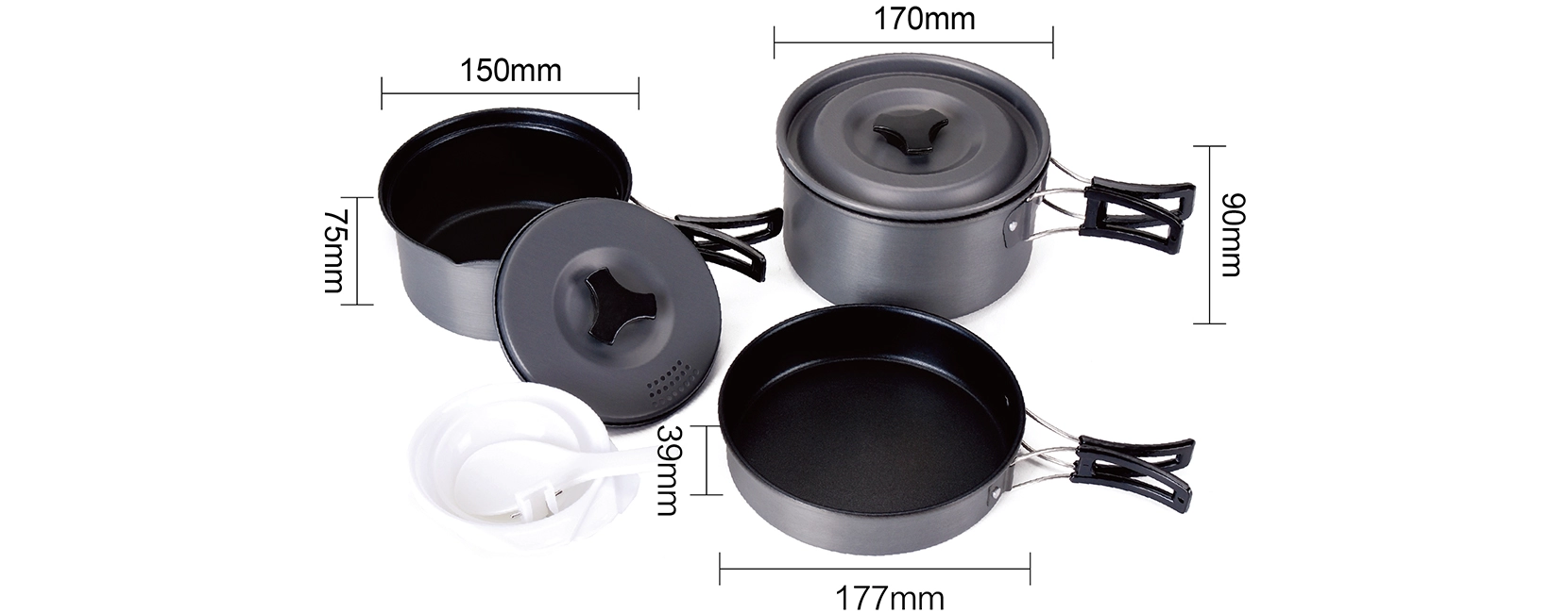 details of Lightweight Non-Stick Camping Cookware Set For Outdoor Picnic
