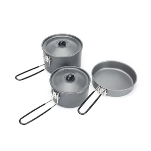 Aluminum Camping Cookware Sauce Pot and Pan for Lightweight Camping