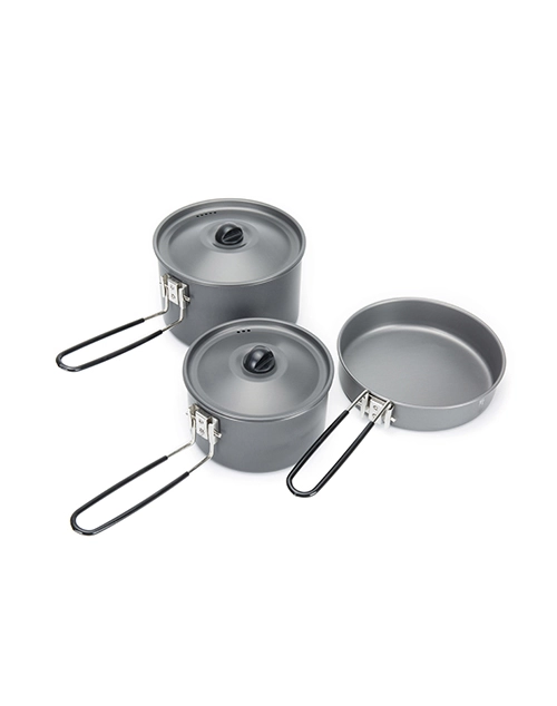 Aluminum Camping Cookware Sauce Pot and Pan for Lightweight Camping