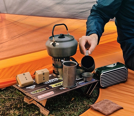 application of Camping Kettle Coffee Teapot for Lightweight Backpacking Stove LFGB Approval-image2