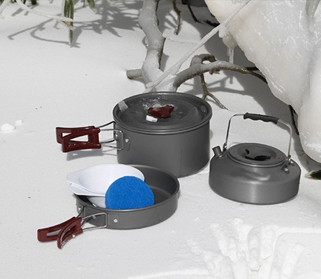 application of Hard Anodised Aluminum Camping Cookware with Tea Kettle-image3