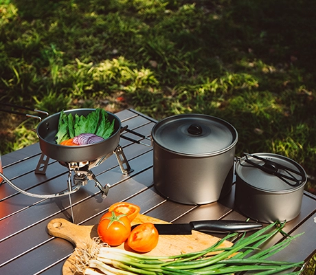 application of Aluminum Camping Cookware Sauce Pot and Pan for Lightweight Camping-image5