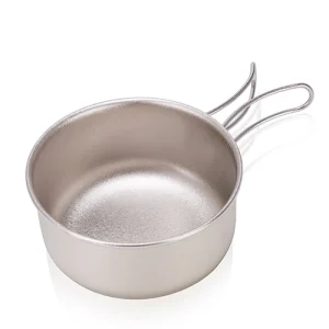 Ultralight Titanium Cookware with Foldable Handles