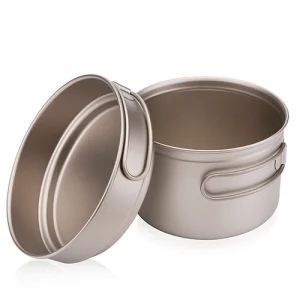 Titanium Alloy Pan Backpacking Pot with Foldable Handles