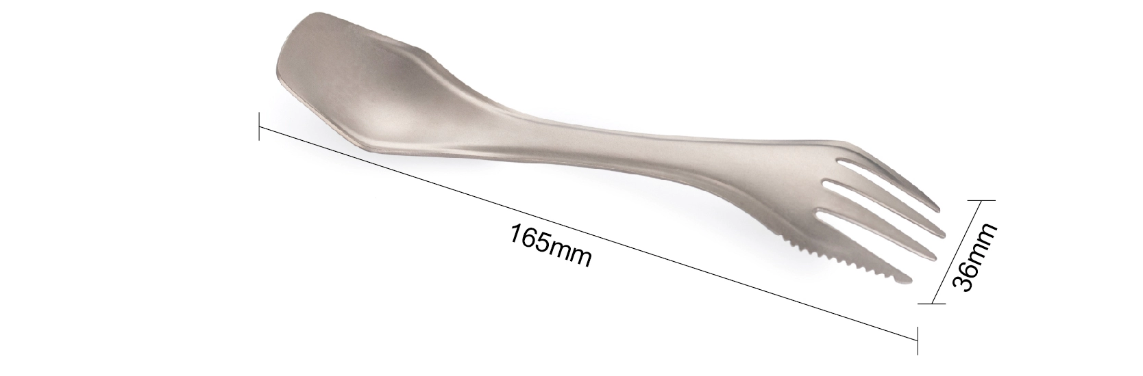 details of Ultralight Outdoor Travel Dinnerware Titanium Spork/Spoon and Fork Titanium Cutlery