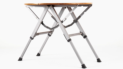 description of Portable Bamboo Round Folding Table Lightweight, Durable for Outdoor Patio, Garden, and Camping