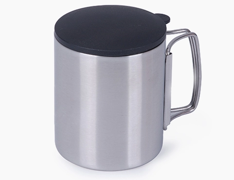 description of Fold-able Handle Coffee Mug with Lid