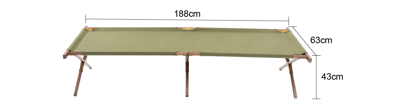 details of Portable Wood Camp Cot for Traveling