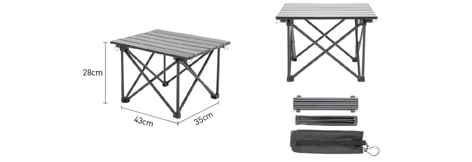details of Aluminum Camping Folding Table/Roll Up design for Camping Picnic Use