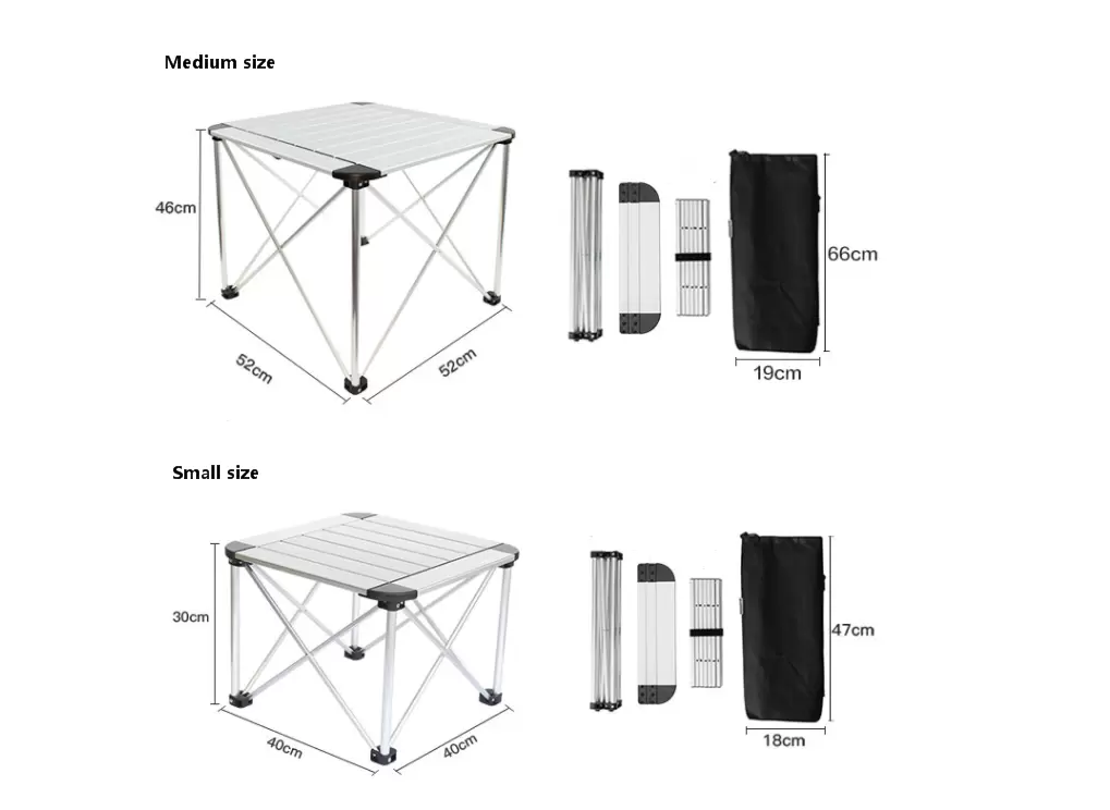 details of Portable Lightweight Aluminum Picnic table
