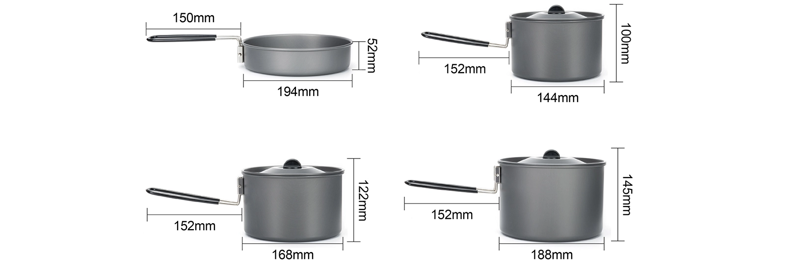 details of Group Camping Cookware Kit Easy to Clean and Store