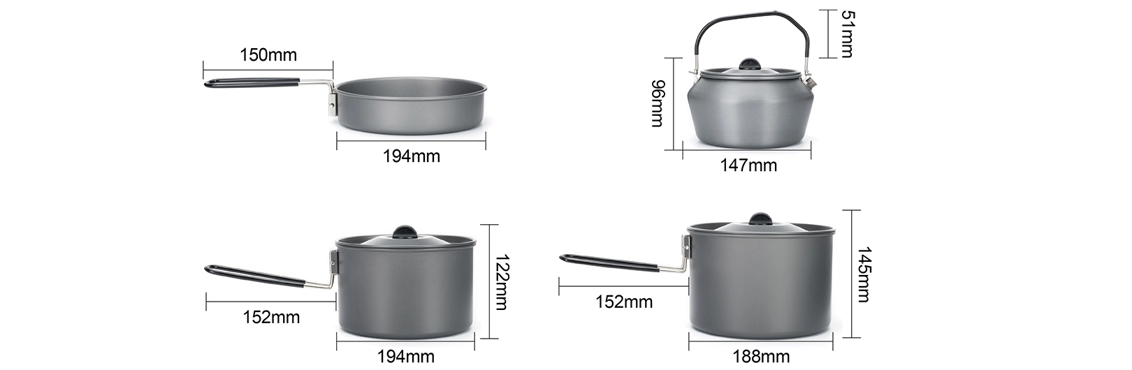 details of Factory Supply FDA Approval Hiking Fishing Traveling Outdoor Picnic Cookware Set