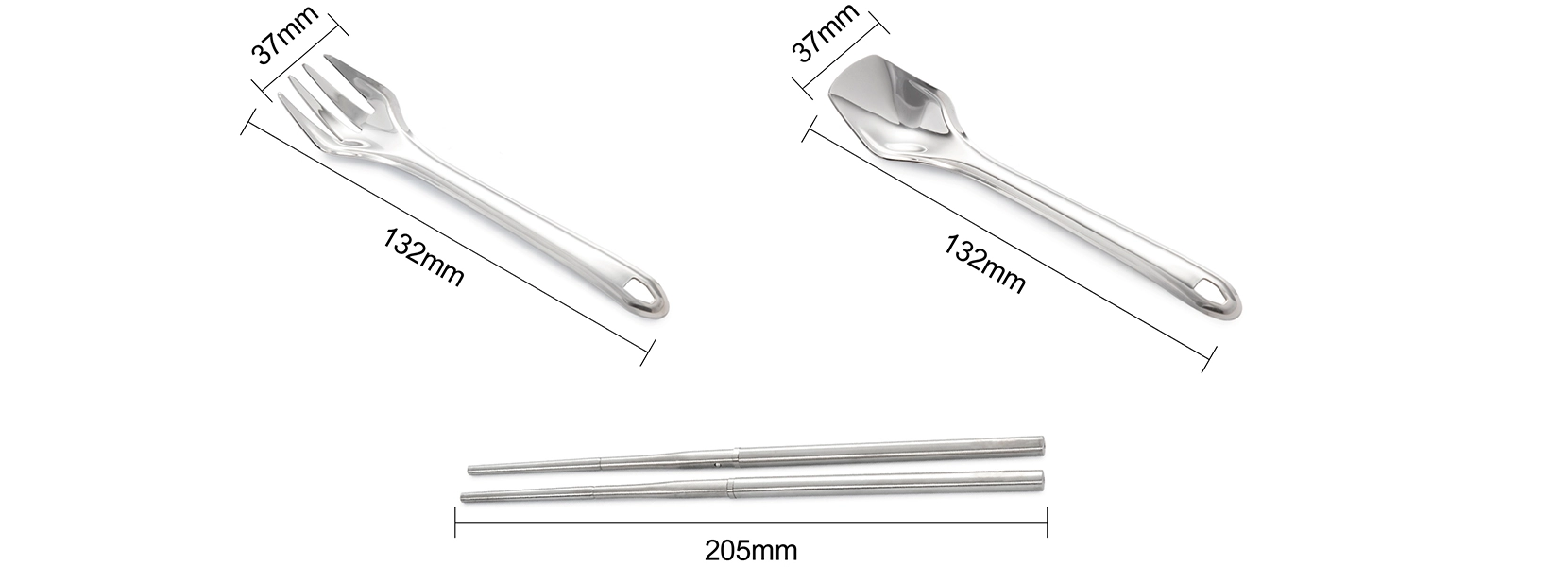 details of Lightweight Stainless Steel Utensil Set