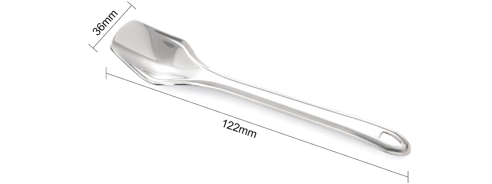 details of Camping Accessory Mirror Surface Stainless Steel Spoon