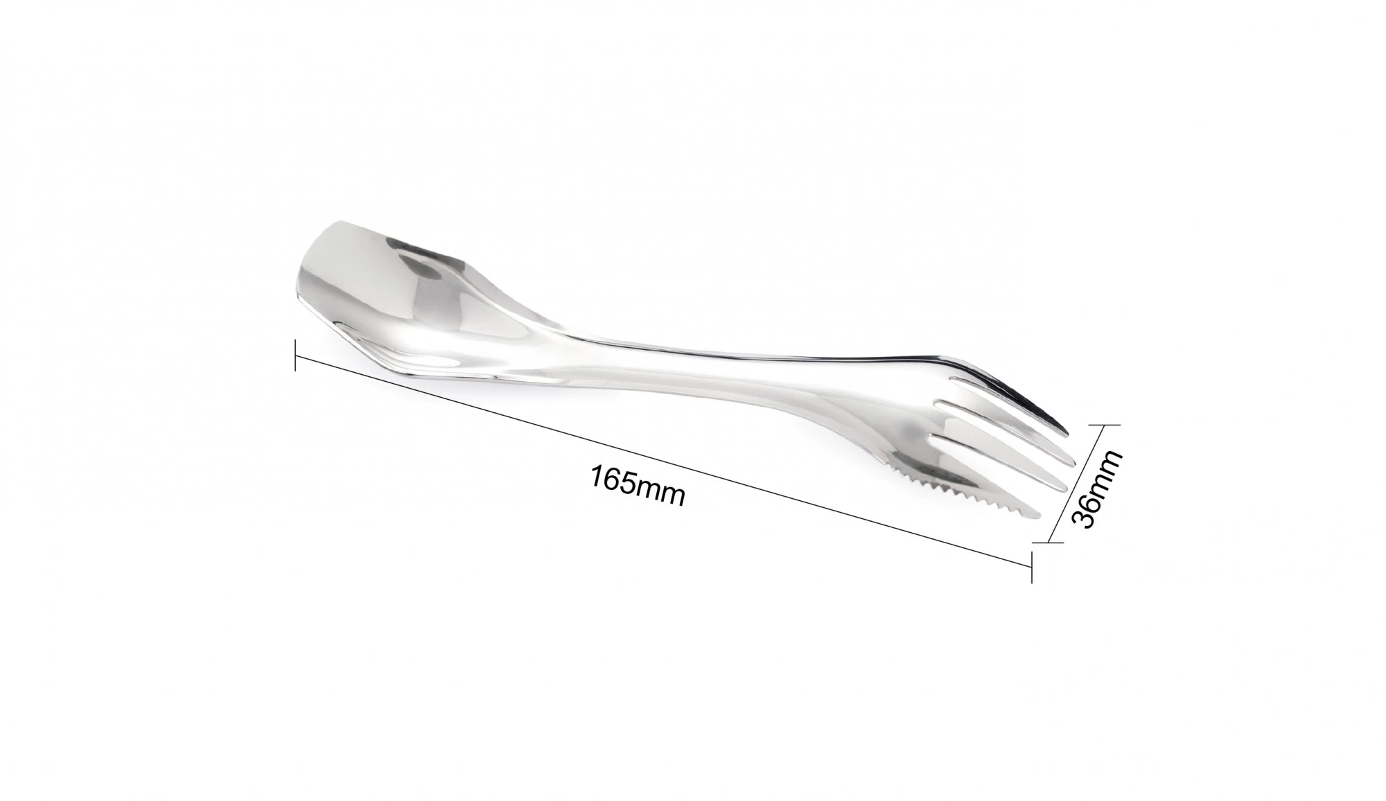 details of Multi-functional 3-in-1 Design Stainless Steel Camping Cutlery
