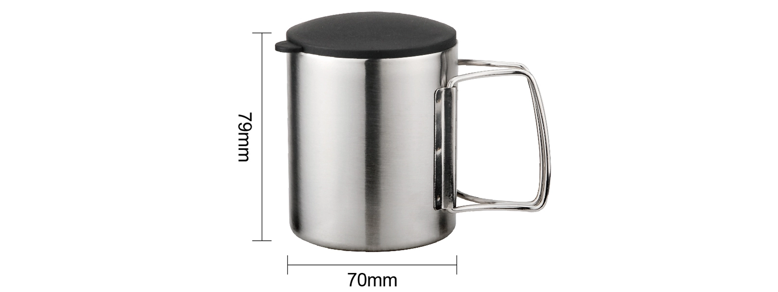 details of Fold-able Handle Coffee Mug with Lid