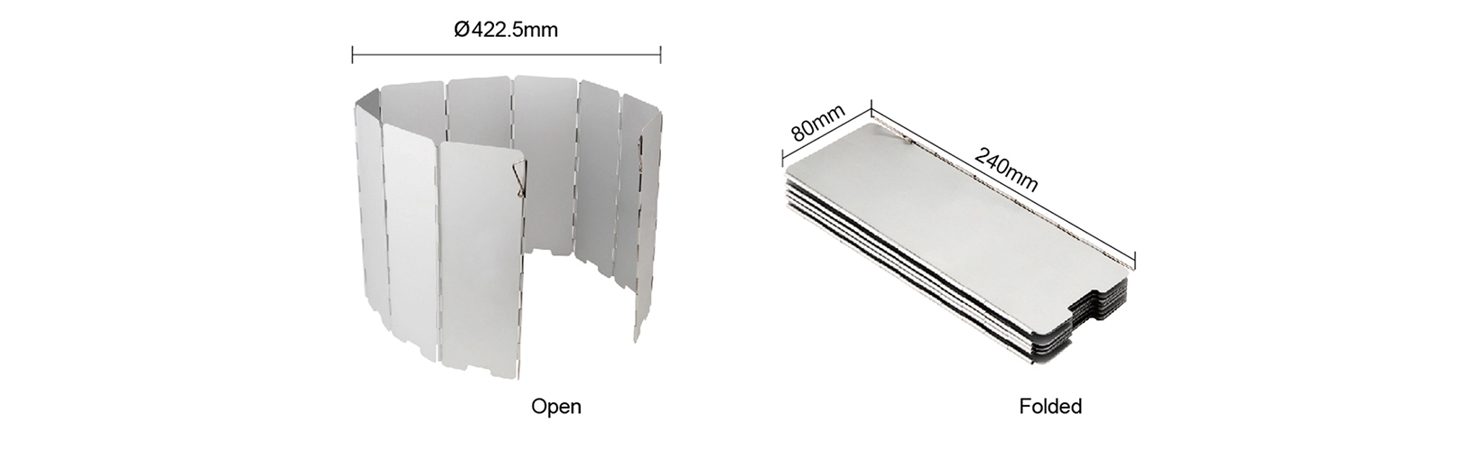 details of Folding Windshield for Camping Stove