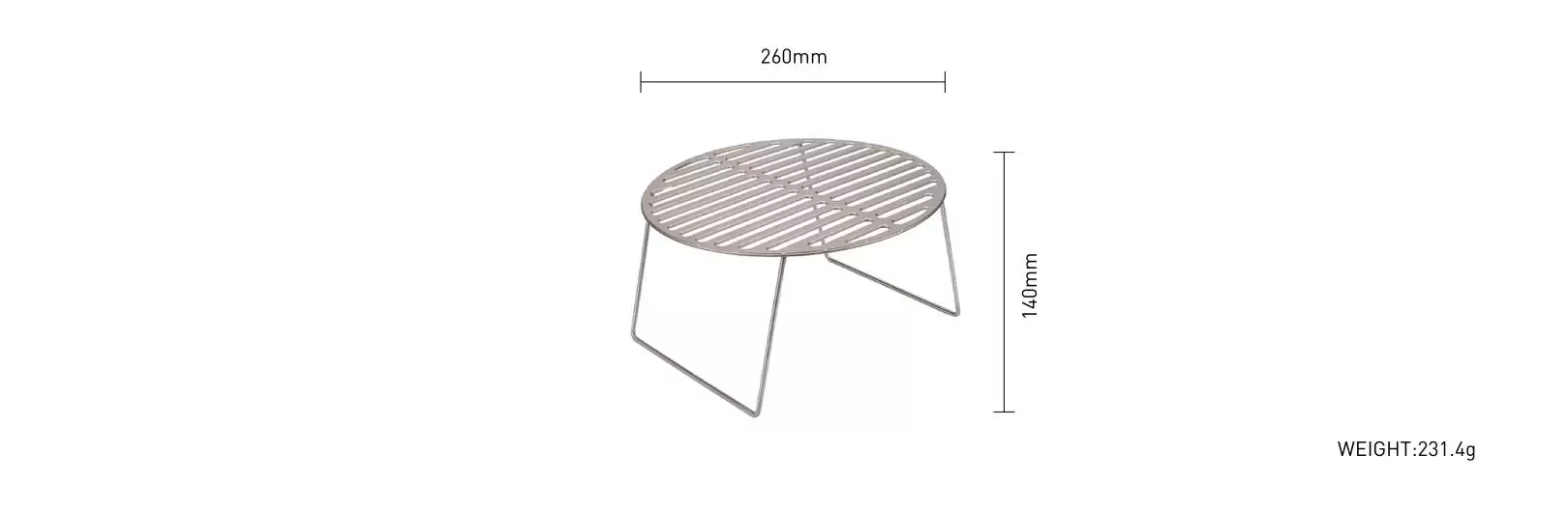 details of Round Ultralight Lightweight Titanium BBQ Rack