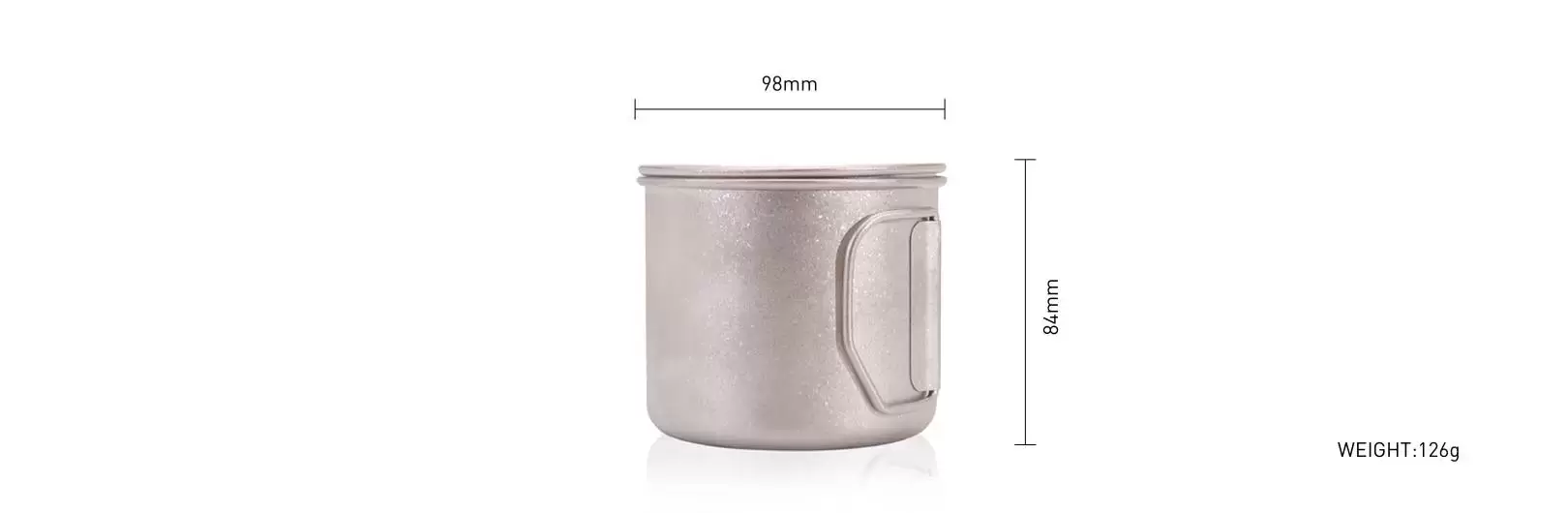 details of 500ML Folding Portable Outdoor Titanium Crystal Cup mug camping for hiking & camping
