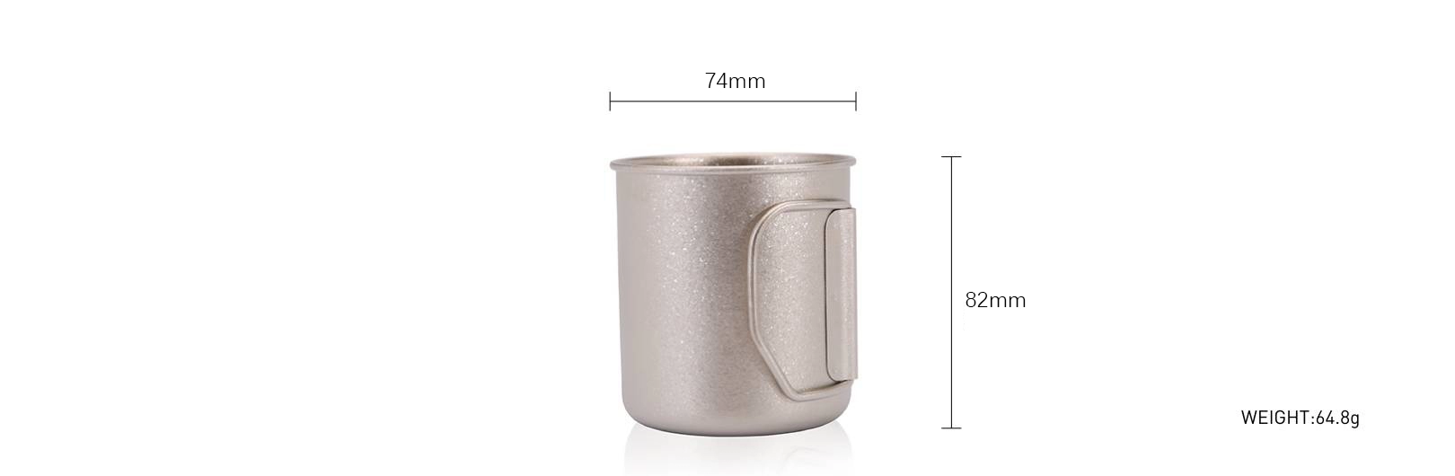details of Titanium Water /Coffee Tea Cup Mug with Foldable Handle Mug