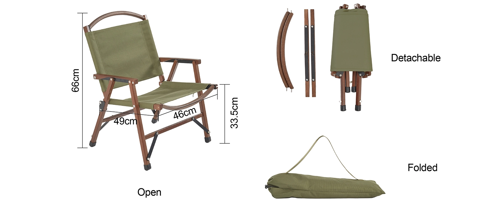 details of Outdoor Folding Furniture Backpacking Wood Chair