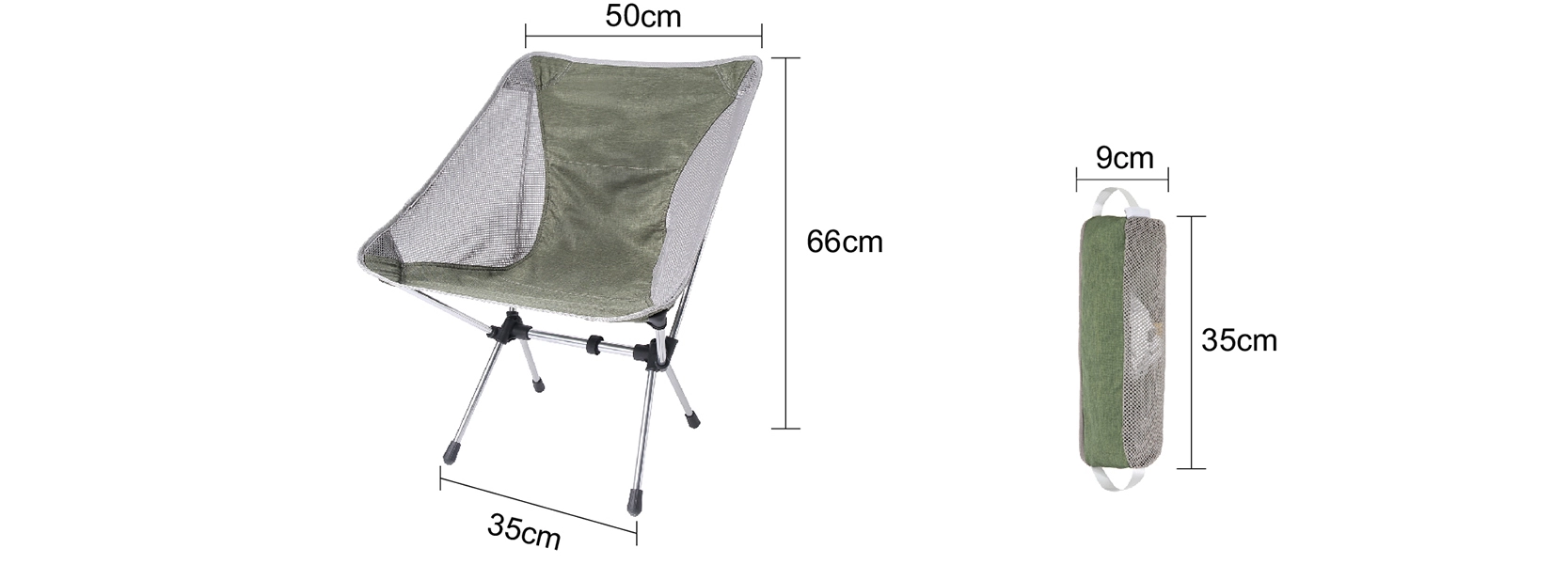 details of 600D Oxford Lightweight Foldable Aluminum portable camping Moon Chair for backpacking and hikking