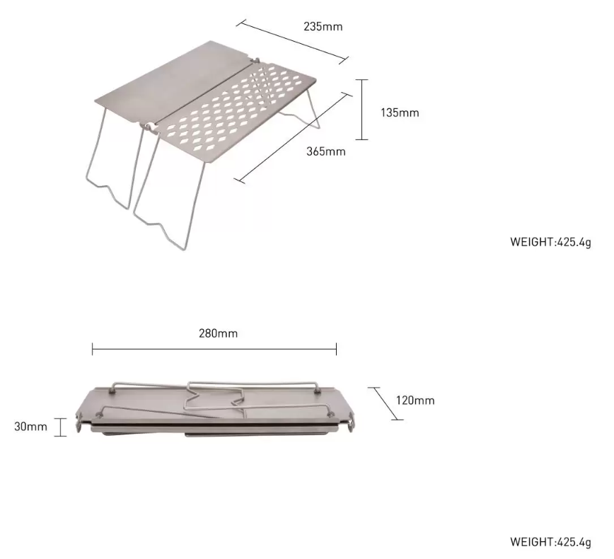 details of Foldable BBQ Square Large Size Titanium Camping Pot Set Grill