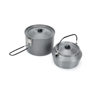 Campsite Aluminum Cooking Pot and Tea Kettle