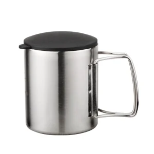 Fold-able Handle Coffee Mug with Lid