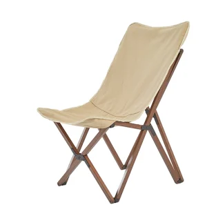 Outdoor Picnic Lawn Patio furniture Foldable Beech Wooden with Canvas Camping Chair for Outdoor Camp Use