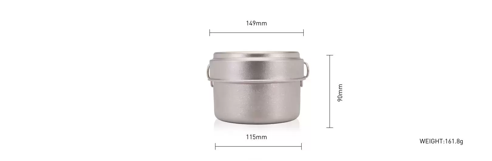 details of Folding Handle Backpacking Pot Pan Titanium Cookset