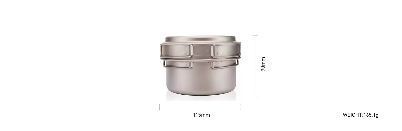 details of Titanium Alloy Pan Backpacking Pot with Foldable Handles